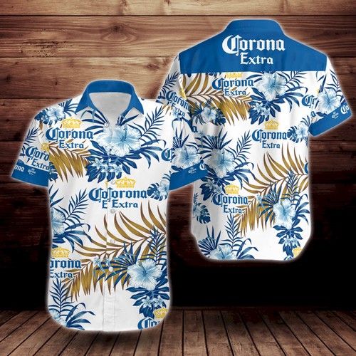 Corona Short Sleeve Hawaiian Shirt, Hwaiian For Gift