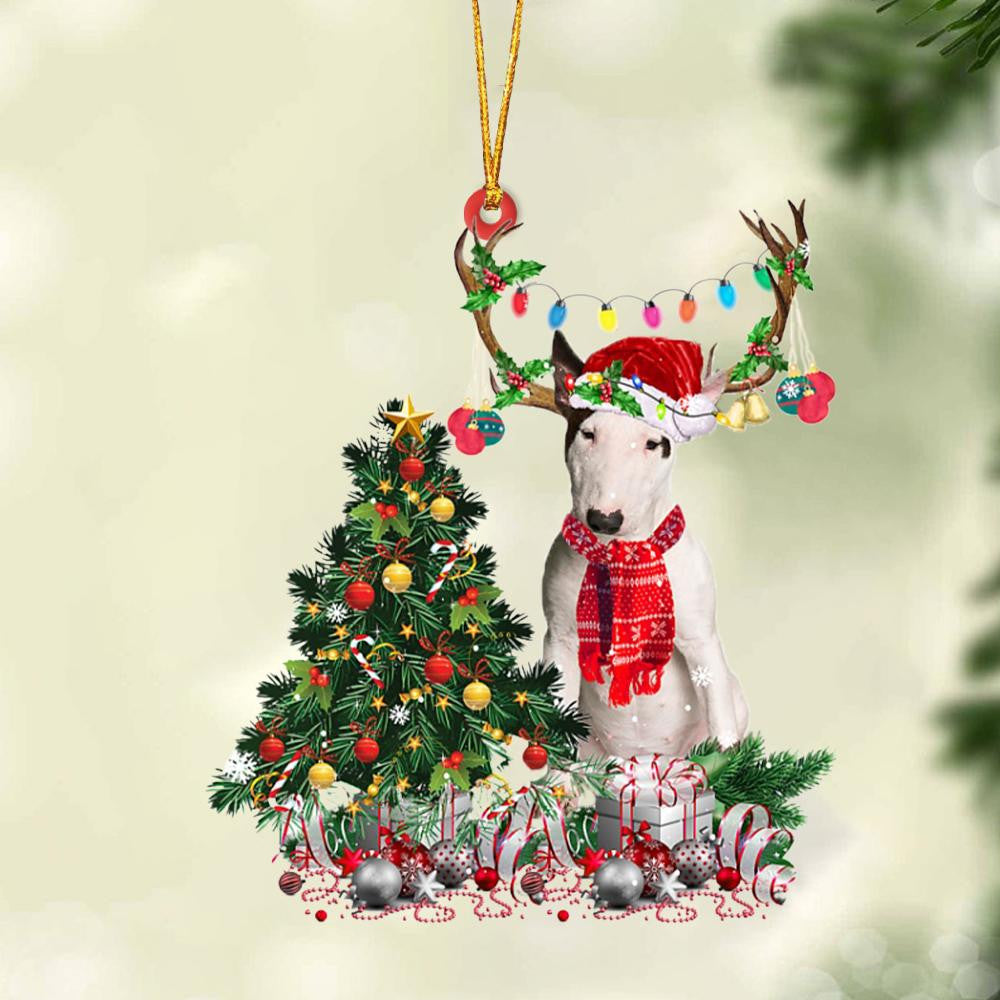 Bull Terrier-Christmas Tree Gift Hanging Christmas Plastic Hanging Ornament, Happy Christmas Ornament, Christmas Gift, Christmas Decoration