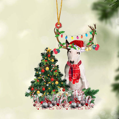 Bull Terrier-Christmas Tree Gift Hanging Christmas Plastic Hanging Ornament, Happy Christmas Ornament, Christmas Gift, Christmas Decoration