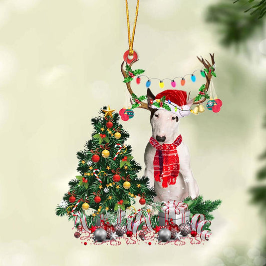 Bull Terrier-Christmas Tree Gift Hanging Christmas Plastic Hanging Ornament, Happy Christmas Ornament, Christmas Gift, Christmas Decoration
