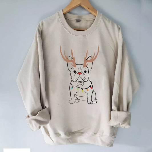 French Bulldog Christmas Unisex Sweatshirt, Christmas Sweatshirt Cute, Christmas Winter Sweatshirt