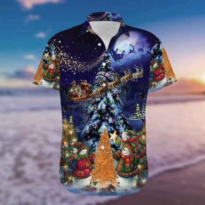 Amazing Christmas Night Family In Love Hawaiian Shirt,Hawaiian Shirt Gift,Christmas Gift
