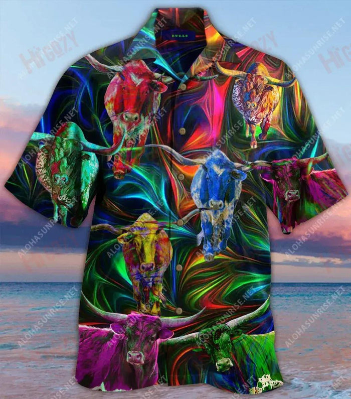 Amazing Long Horn Unisex Hawaiian Shirt Summer Short Sleeve Best Hawaiian Shirts Hawaiian Shirts For Men, Hawaiian Shirt Gift, Christmas Gift