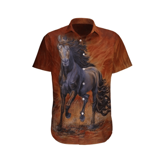 Red Horse Watercolor Design Hawaiian Shirt,Hawaiian Shirt Gift, Christmas Gift