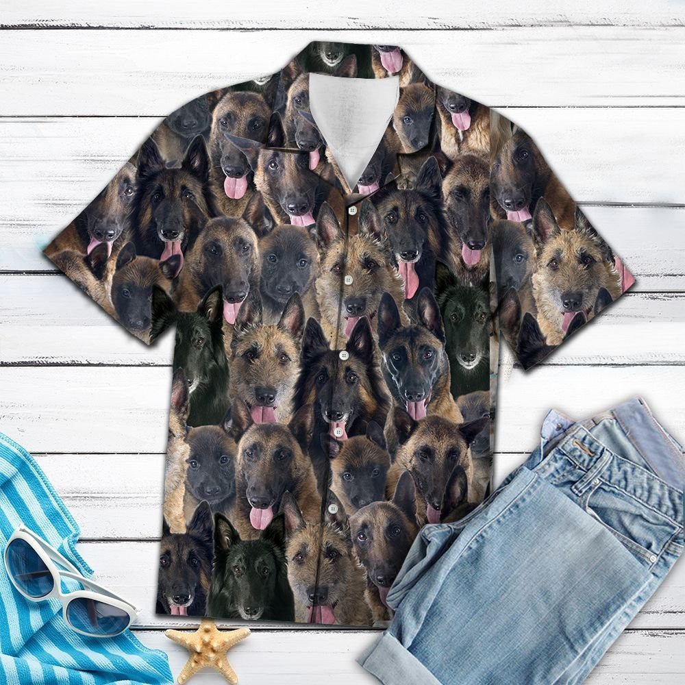 Cute Belgian Shepherd Pattern Awesome Hawaiian Shirt,Hawaiian Shirt Gift, Christmas Gift