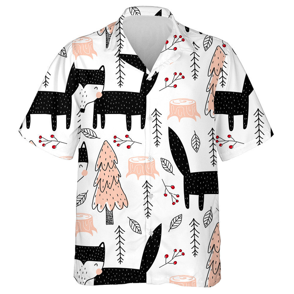 Mac tíre Dubh gleoite Agus Crann I Stíl Seanré Léine Haváís, Bronntanas Léine Haváís, Bronntanas Nollag