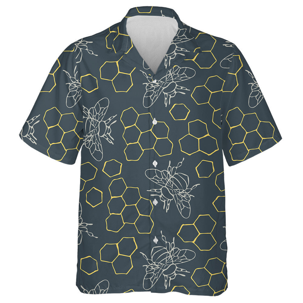 Cíor Mhíl Nádúrtha an tSamhraidh Agus Beacha ar Léine Gorma Haváí Teal, Bronntanas Léine Haváíais, Bronntanas Nollag