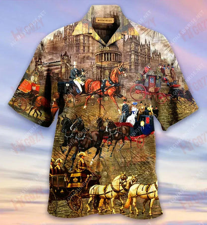 Dea-Chuimhne Sean, Londain Iompar Léine Muinchille Gearr Unisex Aigéan T Léinte Haváís Saincheaptha Léinte Haváís Léinte Haváís do Mhná, Bronntanais Léine Haváís, Bronntanas Nollag