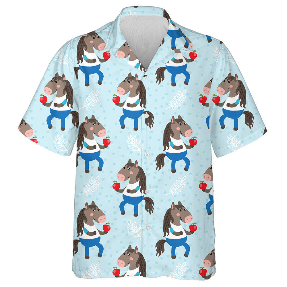 Capall gleoite Cartún Agus Léine Haváíach Dearg Úll, Bronntanas Léine Haváise, Bronntanas Nollag