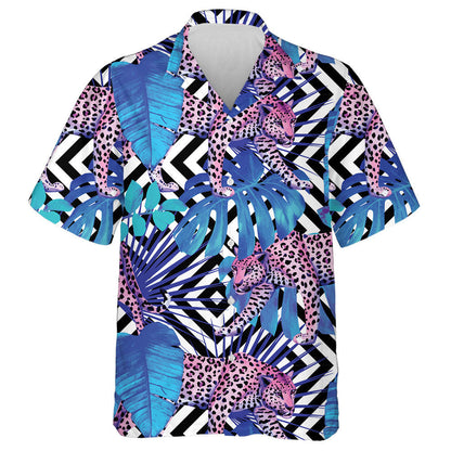 Safari Bláthanna Trópaiceacha an tSamhraidh le hAinmhithe Coimhthíocha Léine Haváís Liopard, Bronntanas Léine Haváís, Bronntanas Nollag