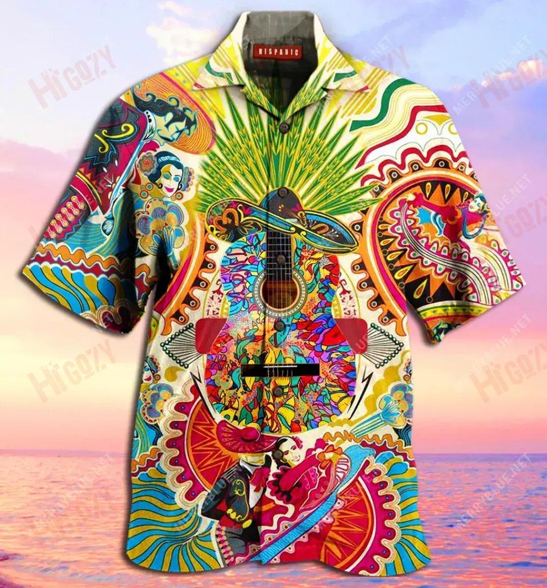 Is breá liom Cultúr Hispanic Léine Gearr Muinchille Unisex Léinte T Aigéan Haváí Léinte Crazy Léinte haváíais d'Fhir, Bronntanas Léine Haváíais, Bronntanas Nollag