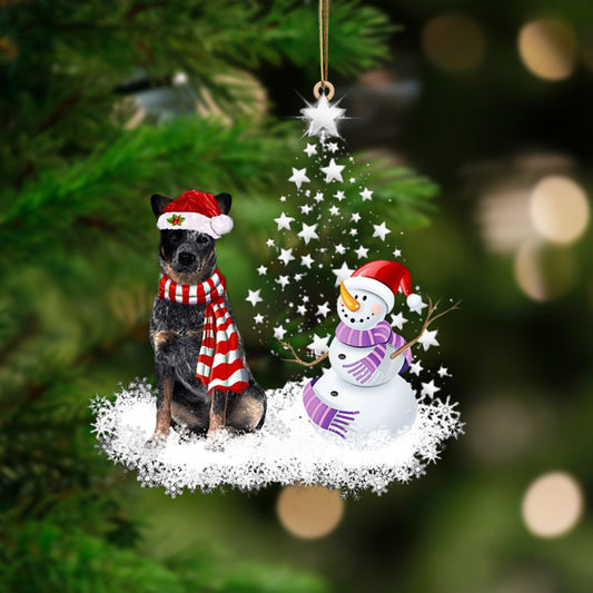 Crann BLUE Heeler-Star Crochta Nollag Ornáid Crochta Plaisteach, Bronntanas Ornáide Nollag, Bronntanas Nollag, Maisiú Nollag