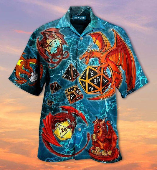 Dungeons Dragons Dice Hawaiian Shirt_Hawaiian Shirt Gift, Christmas Gift