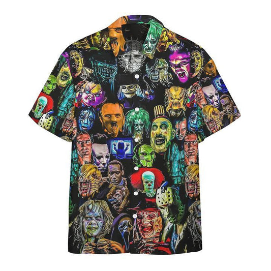 Horror Themed Scary Zombie Face Colorful Pattern Hawaiian Shirt, Hawaiian Shirt Gift, Christmas Gift
