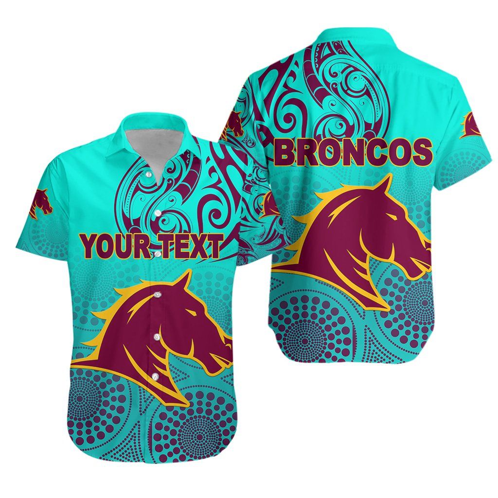 Brisbane Broncos Hawaiian Aloha Shirt Maori With Aboriginal K8 Hawaiian Shorts Beach Short Sleeve,Hawaiian Shirt Gift, Christmas Gift
