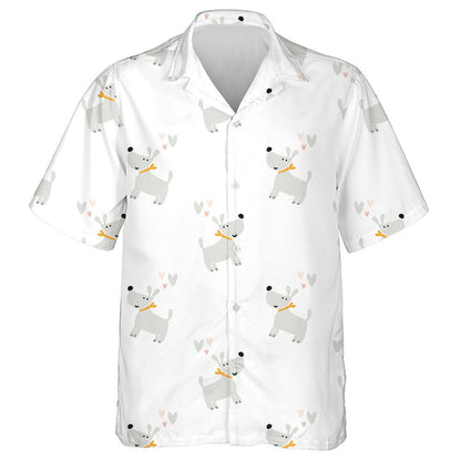 Cúlra Aonair Madraí Grámhara Cartún Tarraingthe Láimhe Léine Haváís, Bronntanas Léine Haváíais, Bronntanas Nollag