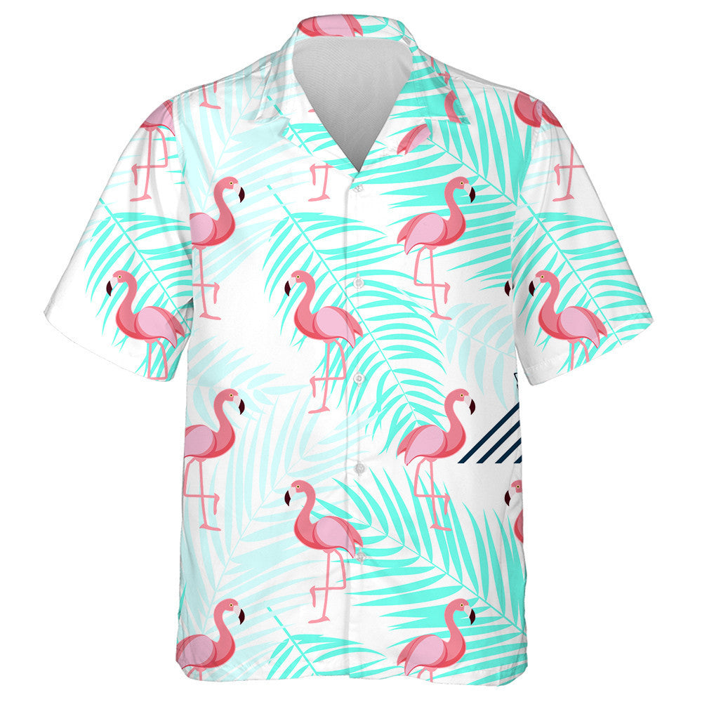 Flamingo ina Seasamh ar Chos Amháin Le Saoire Pailme Léine Haváíais, Bronntanas Léine Haváíais, Bronntanas Nollag