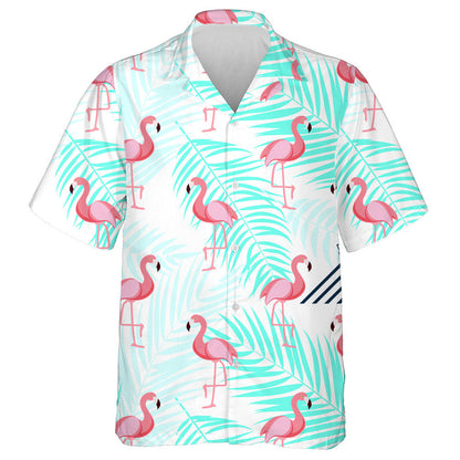 Flamingo ina Seasamh ar Chos Amháin Le Saoire Pailme Léine Haváíais, Bronntanas Léine Haváíais, Bronntanas Nollag