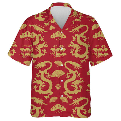 The Dragons And Symbol Bonsai Fan Sea Vawes Hawaiian Shirt, Hawaiian Shirt Gift, Christmas Gift