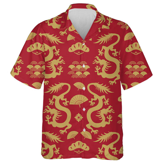 The Dragons And Symbol Bonsai Fan Sea Vawes Hawaiian Shirt, Hawaiian Shirt Gift, Christmas Gift