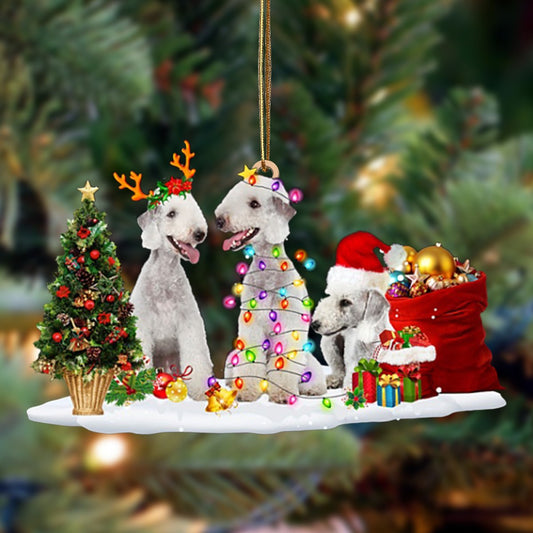 Bedlington Terrier-Christmas Dog Friends Hanging Christmas Plastic Hanging Ornament, Christmas Ornament Gift, Christmas Gift, Christmas Decoration