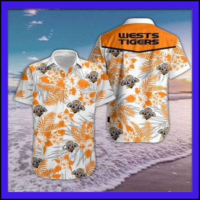 Wests tigers hawaiian shirt, Hawaiian Shirt Gift, Christmas Gift