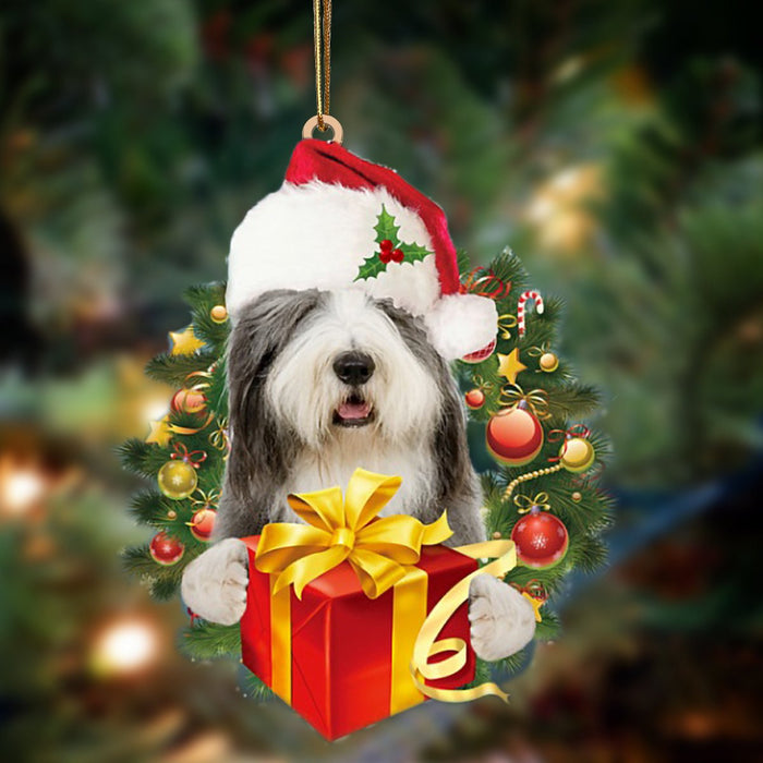 Bearded Collie-Dogs give gifts Hanging Christmas Plastic Hanging Ornament, Christmas Ornament Gift, Christmas Gift, Christmas Decoration