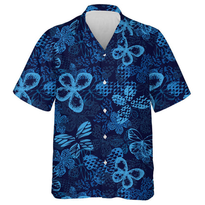 Theme Mystical Butterfly With Neon Blue Wings Hawaiian Shirt, Hawaiian Shirt Gift, Christmas Gift