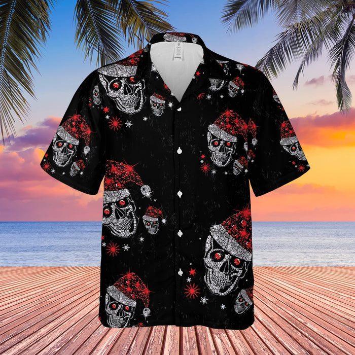 Christmas Skull Hawaiian Shirt, Hawaiian Shirt Gift, Christmas Gift