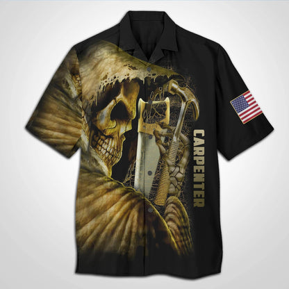 Bronntanas Cool Do Oíche Shamhna Carpenter Skull Léine Haváíais 3D, Bronntanas Léine Haváís, Bronntanas Nollag