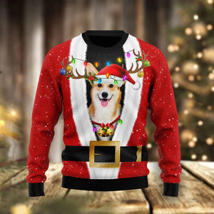 Pembroke Welsh Corgi Christmas unisex womens & mens, couples matching, friends, funny family ugly christmas holiday sweater gifts,Christmas Ugly Sweater