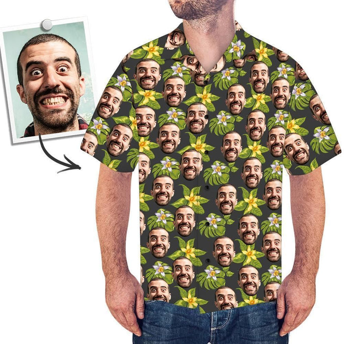 Custom Face Shirt Men'S Hawaiian Aloha Shirt, Hwaiian For Gift