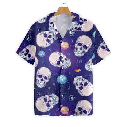 Excellent Skull Planets Outta Space Hawaiian Shirt,Hawaiian Shirt Gift, Christmas Gift