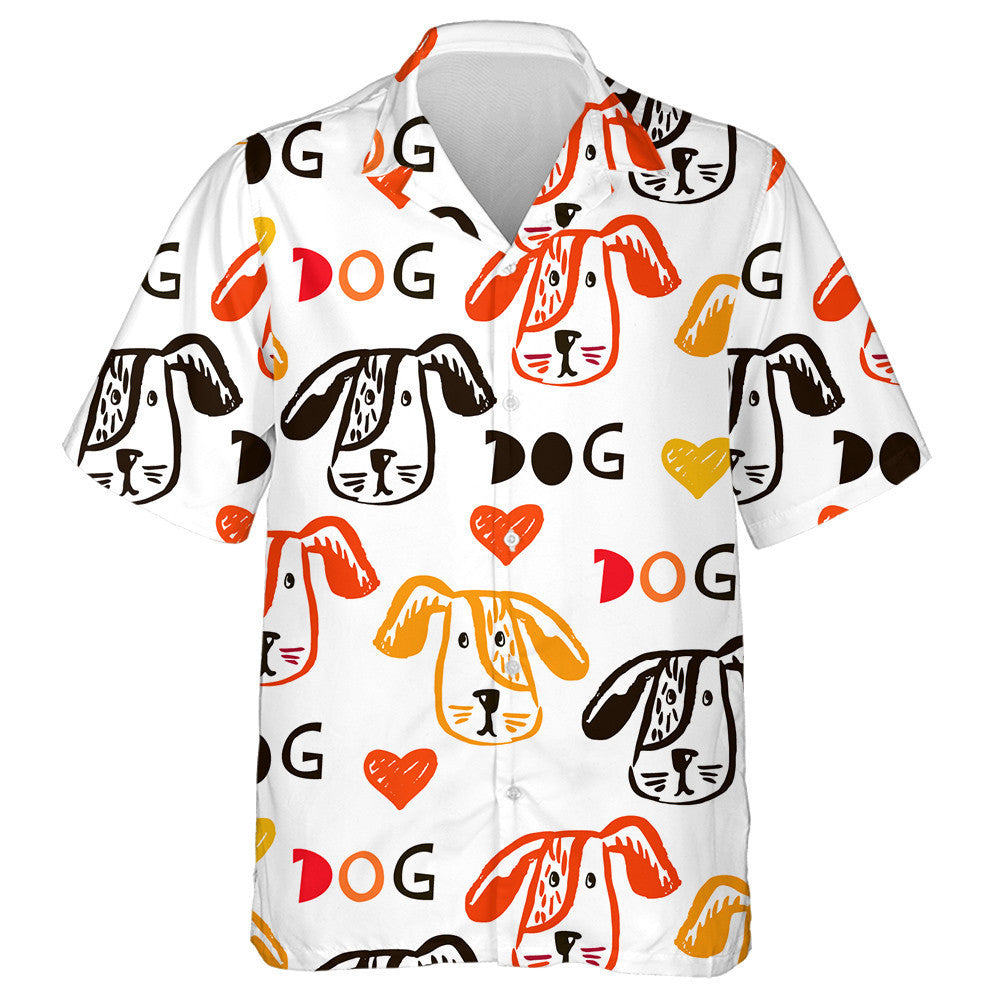 Funny Dogs In Cartoon Style Isolated Background Hawaiian Shirt, Hawaiian Shirt Gift, Christmas Gift