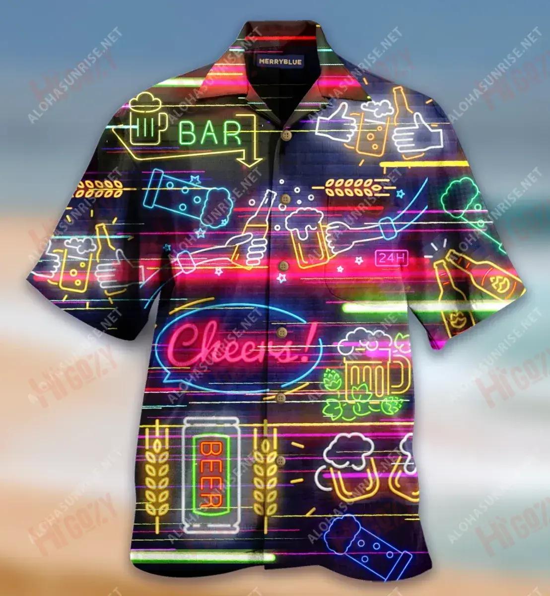 Tá an saol brewtiful Léine muinchille Unisex Gearr Caitheamh aimsire Léinte Haváís Saincheaptha Léinte haváíais na bhFear, Bronntanas Léine Haváís, Bronntanas Nollag