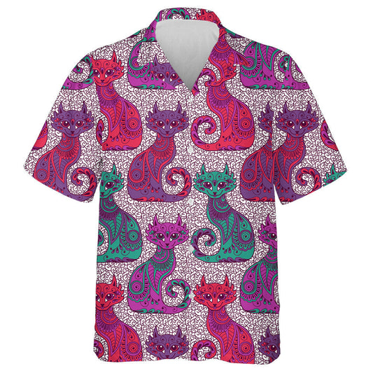 Beautiful Cats In The Ethnic Style Hawaiian Shirt, Hawaiian For Gift