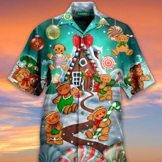 Happy Cookie With Christmas Hawaiian Shirt, Hawaiian Shirt Gift, Christmas Gift