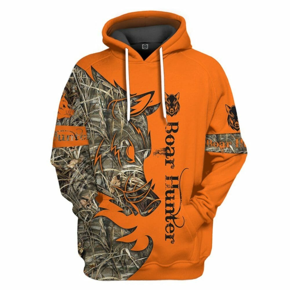 3D Orange Boar Hunter Saincheaptha Tshirt Éadaí Cochaill