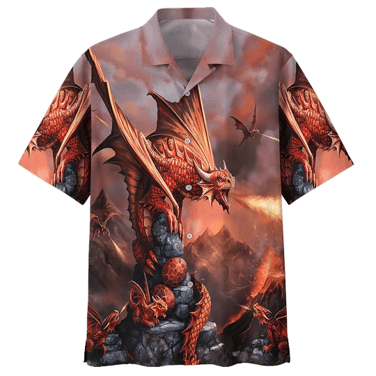 Red Dragon Background Design Hawaiian Shirt,Hawaiian Shirt Gift, Christmas Gift
