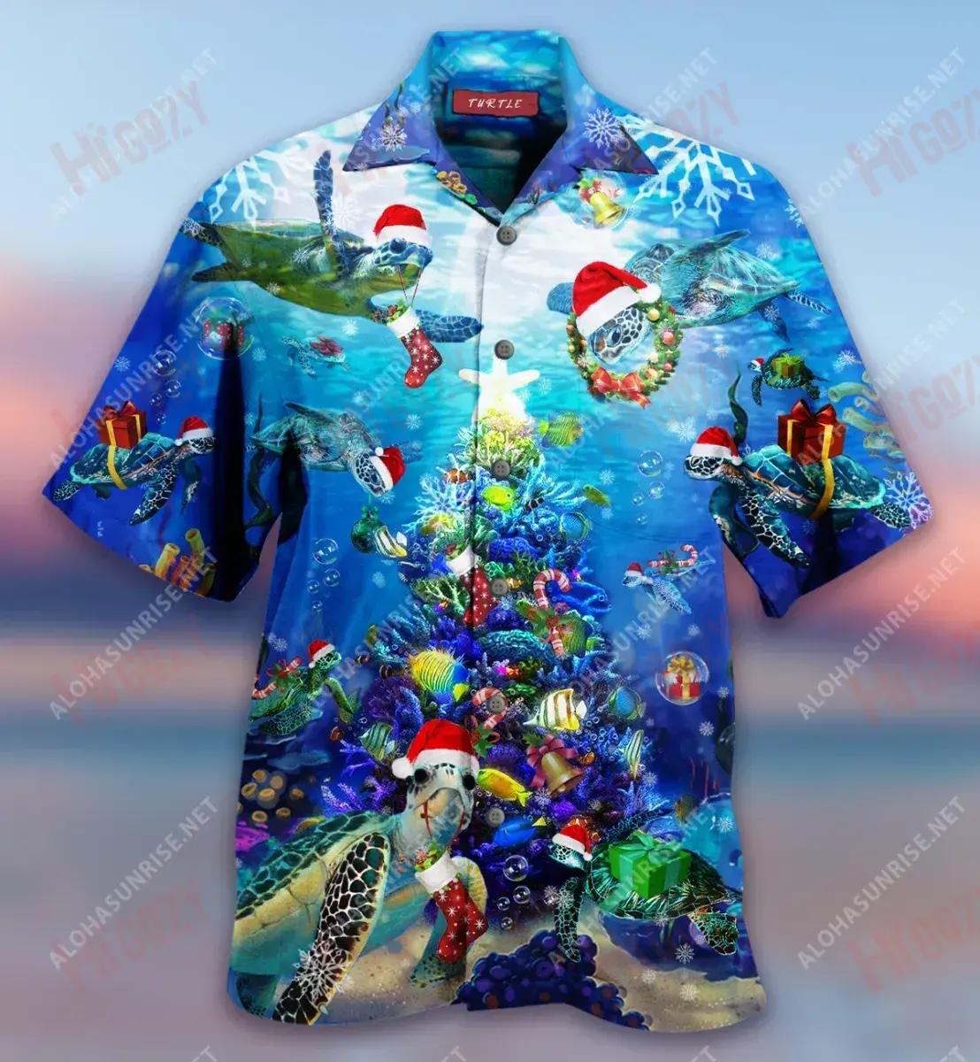 Christmas Turtle Family Reunion Short Hawaiian Shirt Hobbies Tropical Shirts Best Hawaiian Shirts Crazy Shirts Hawai_Hawaiian Shirt Gift, Christmas Gift