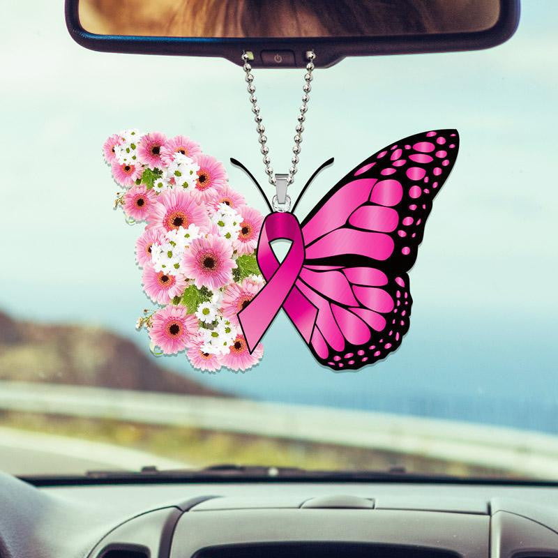 Breast Cancer Butterfly Christmas Ornament, Christmas Ornament Gift, Christmas Gift, Christmas Decoration