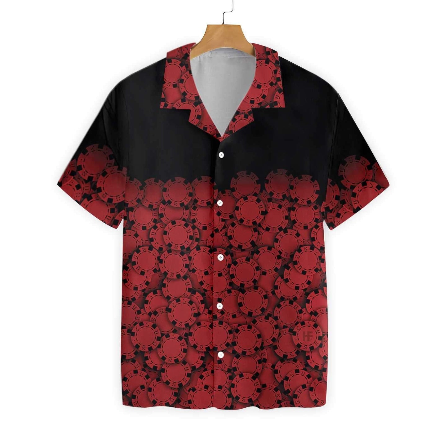 Poker Chip Maroon And Black Design Hawaiian Shirt,Hawaiian Shirt Gift, Christmas Gift