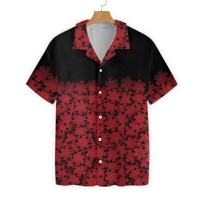 Poker Chip Maroon And Black Design Hawaiian Shirt,Hawaiian Shirt Gift, Christmas Gift
