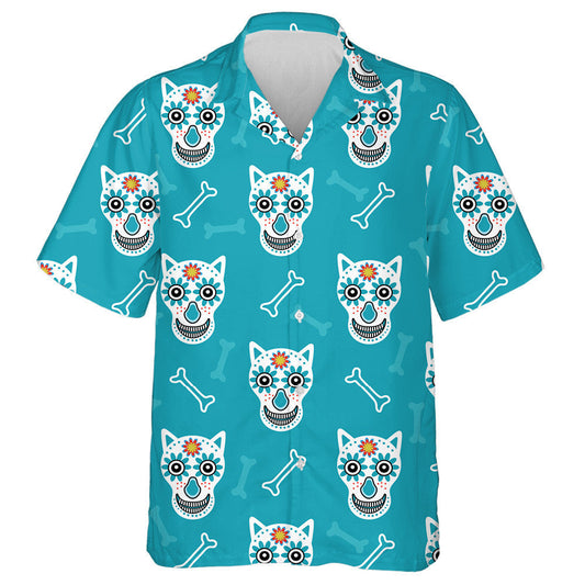 Skulls Of Wolves With Flowers And Bones Hawaiian Shirt,Hawaiian Shirt Gift, Christmas Gift