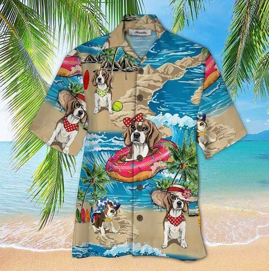 Am Fuarú an tSamhraidh Beagle Ar an Trá Dear Léine Haváís, Bronntanas Léine Haváíais, Bronntanas Nollag