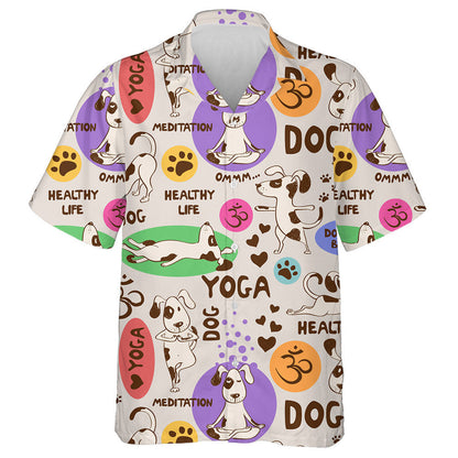 Madraí Cartúin Mar Suímh Yoga Coincheap Stíl Mhaireachtála Shláintiúil Léine Haváís, Bronntanas Léine Haváís, Bronntanas Nollag