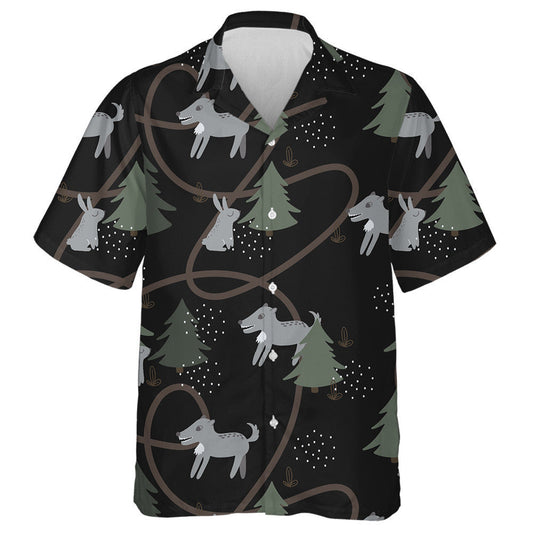 Giorriacha Liath Agus Mac Tíre san Fhoraois Cúlra Dubh Léine Haváí, Bronntanas Léine Haváíais, Bronntanas Nollag