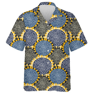 Yellow Black Abstract Sunflowers With Seeds By Dots Hawaiian Shirt, Hawaiian Shirt Gift, Christmas Gift