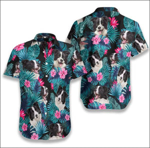 Border Collie Tropical Hawaiian Shirt, Hawaiian Shirt Gift, Christmas Gift