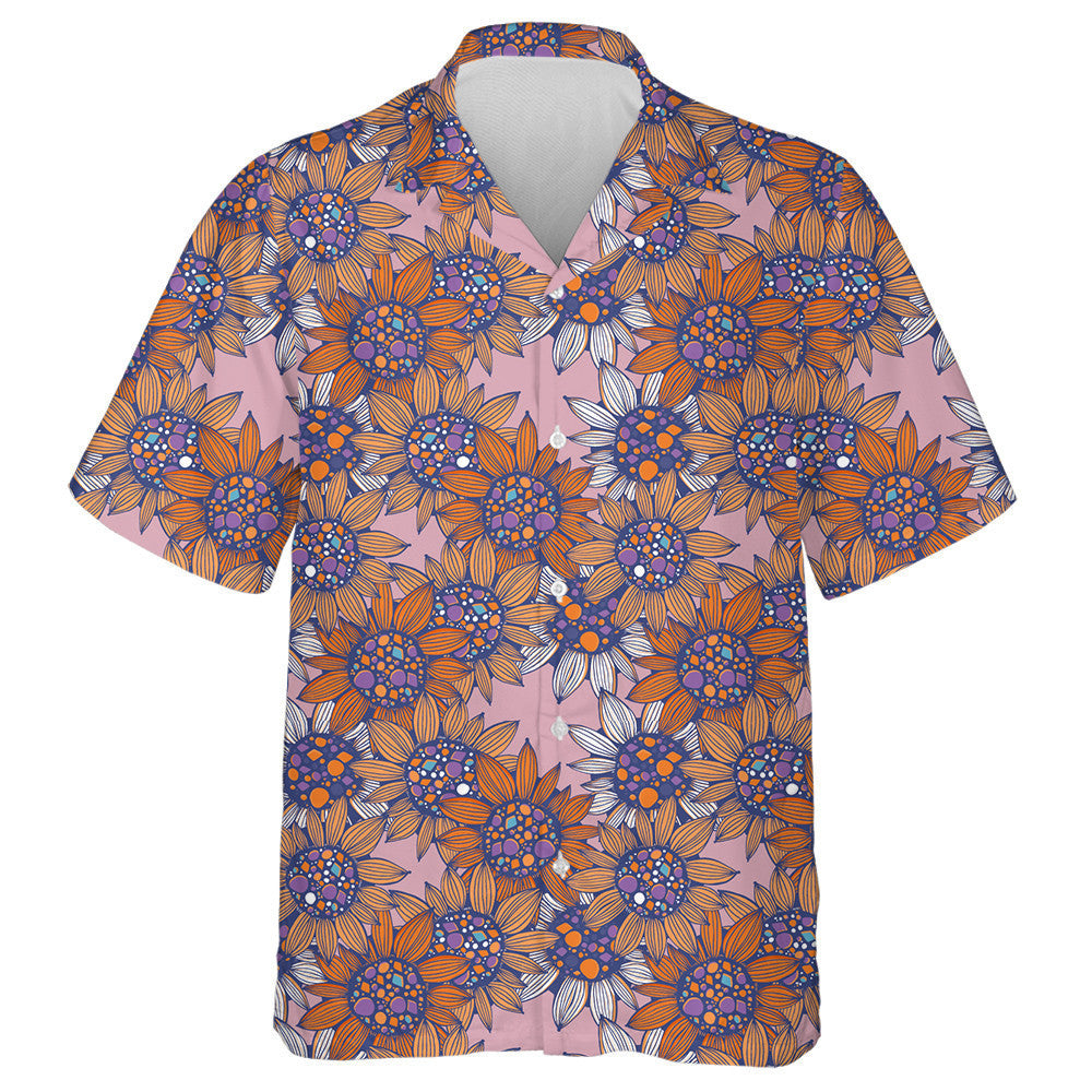 Fantasy Vintage Sunflowers Líníocht Le Léine Saorláimhe Haváís, Bronntanas Léine Haváí, Bronntanas Nollag